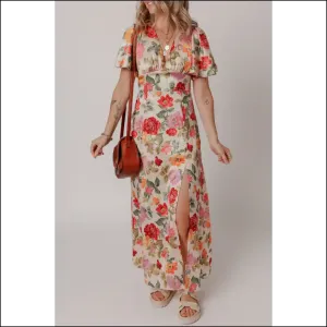 Floral v Neck Slit Maxi Dress: so Comfy, Youll  Live in It! Needful Things