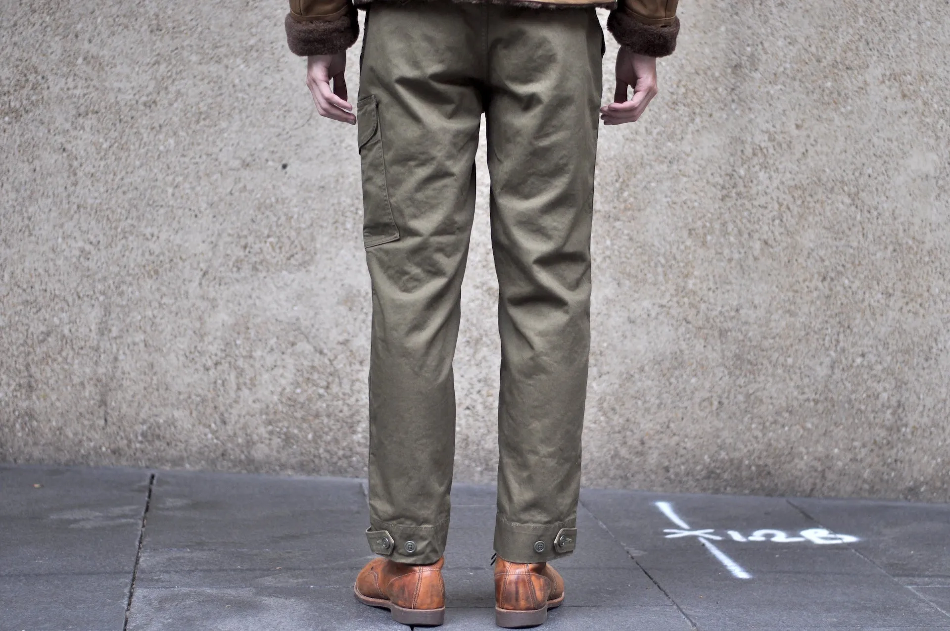 Freewheelers Heavyweight Cotton Drill "Aviators' Trousers" (Dark Olive)