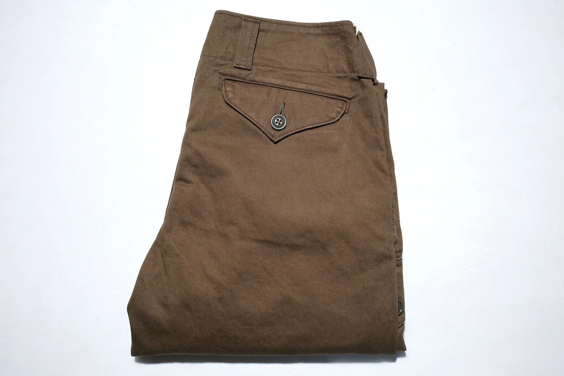 Freewheelers Heavyweight Cotton Drill "Aviators' Trousers" (Dark Olive)
