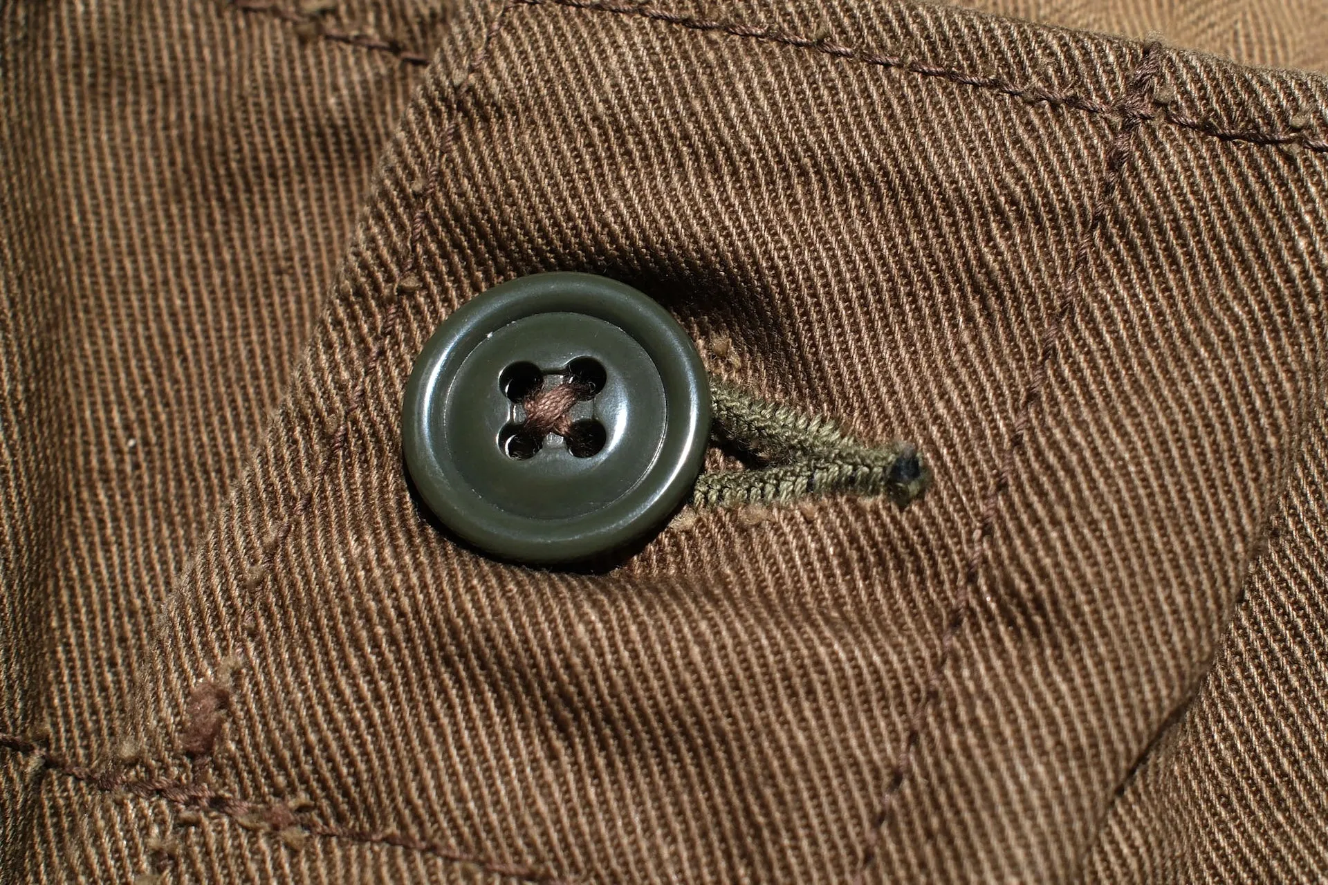 Freewheelers Heavyweight Cotton Drill "Aviators' Trousers" (Dark Olive)