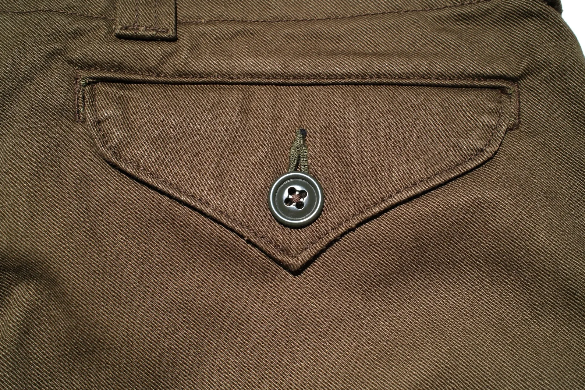 Freewheelers Heavyweight Cotton Drill "Aviators' Trousers" (Dark Olive)