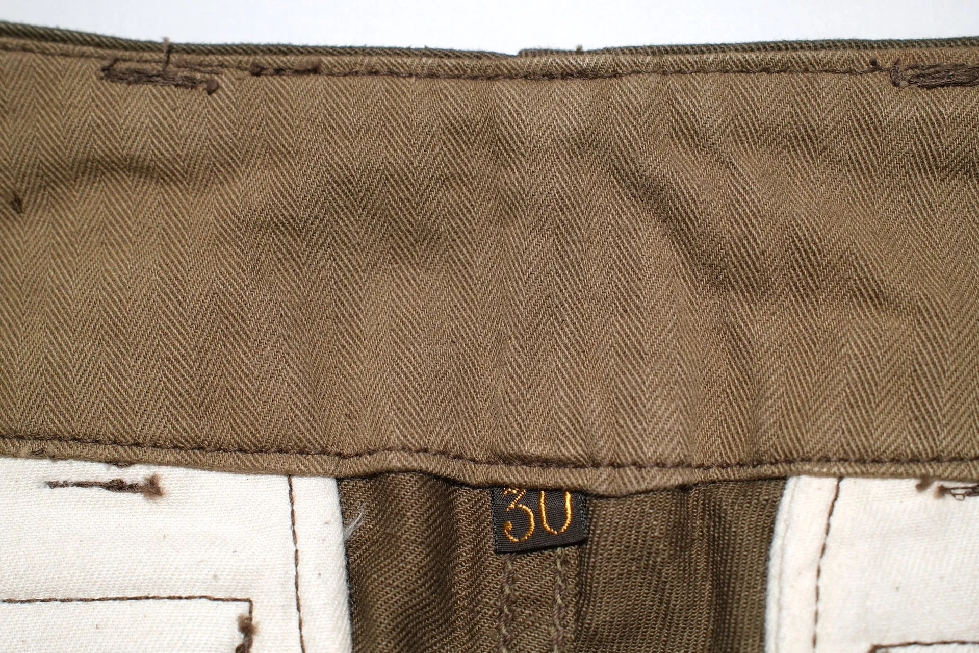 Freewheelers Heavyweight Cotton Drill "Aviators' Trousers" (Dark Olive)