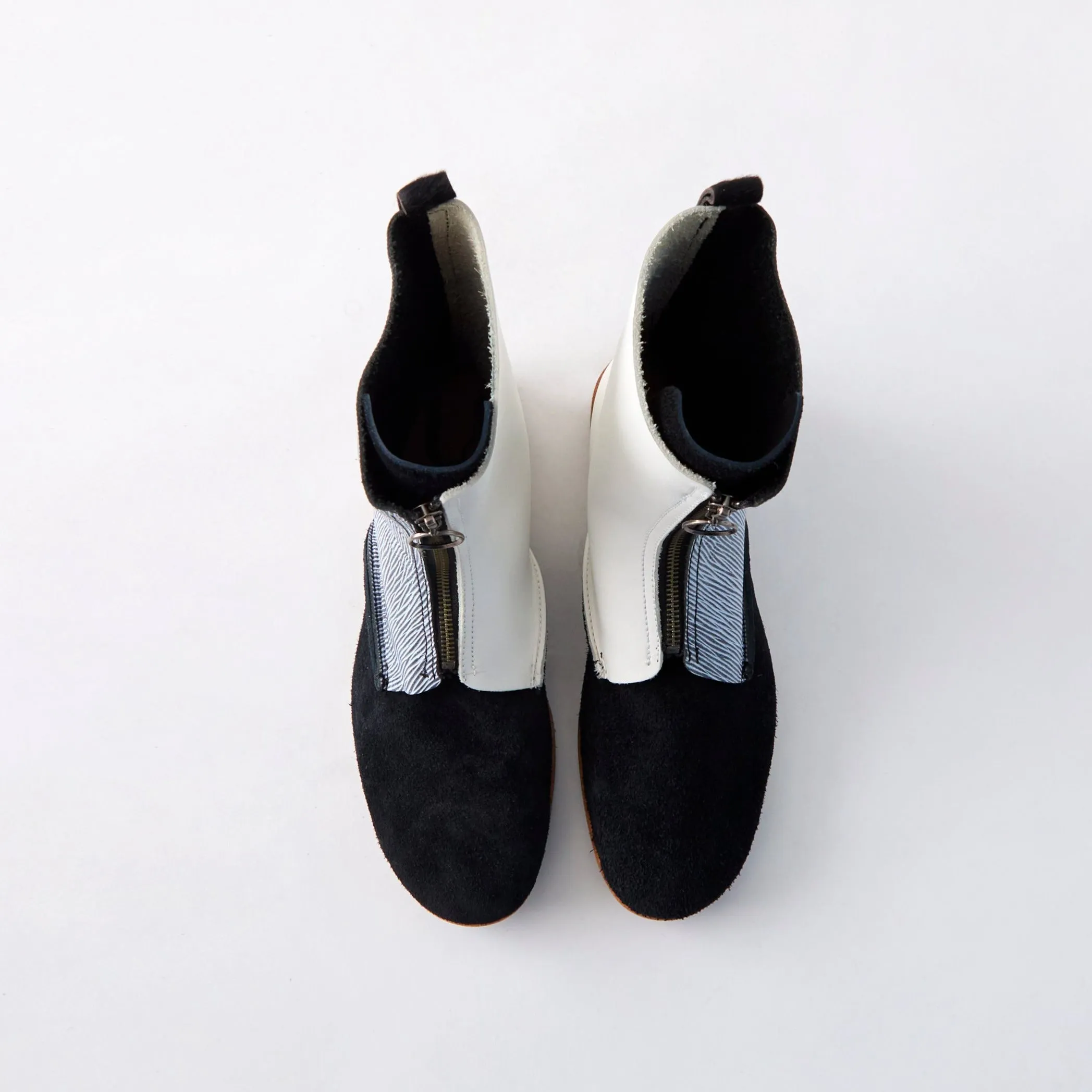FRONT ZIP BOOTS　BLACK / WHITE / WAVE BLACK