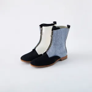 FRONT ZIP BOOTS　BLACK / WHITE / WAVE BLACK