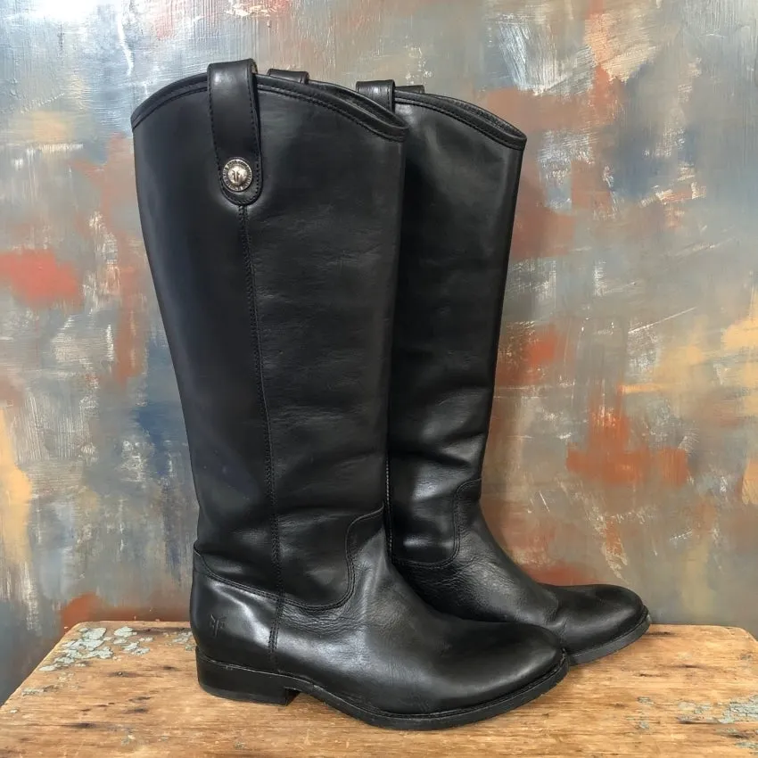 Frye Melissa Black Leather Button Boot Style 77167 Size 7