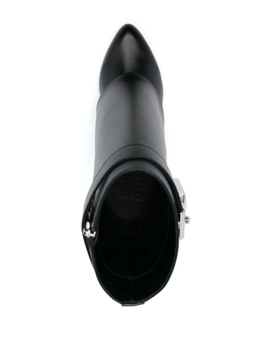 Givenchy Shark lock-embellished glossed-leather ankle boots