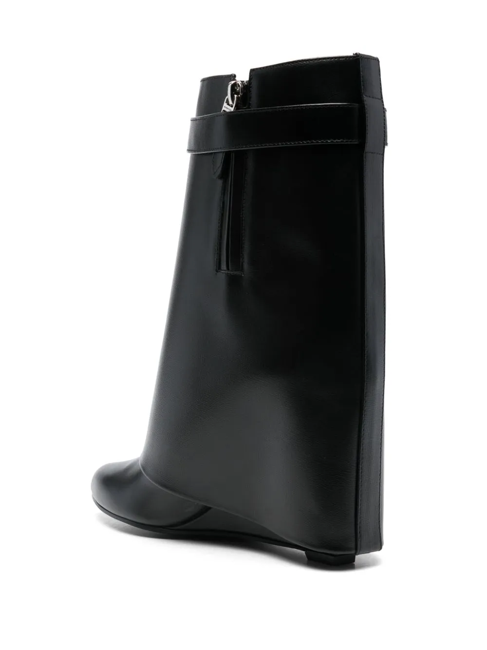 Givenchy Shark lock-embellished glossed-leather ankle boots