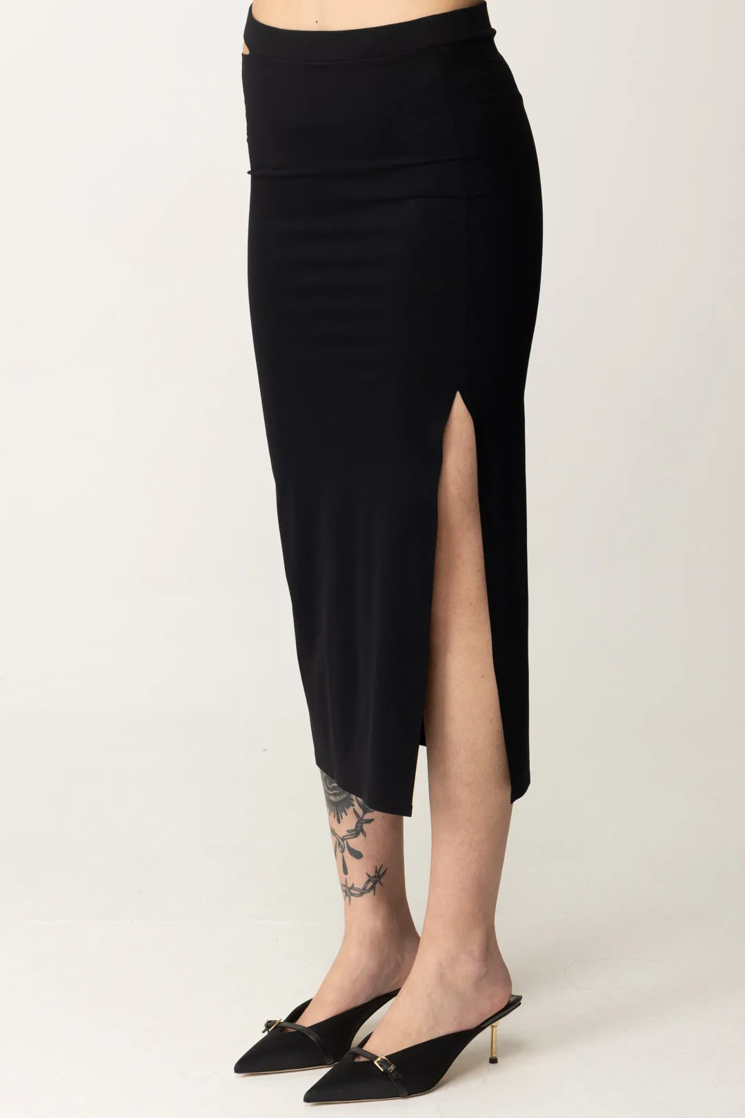 Gonna Midi Aderente con Cut-out Laterale