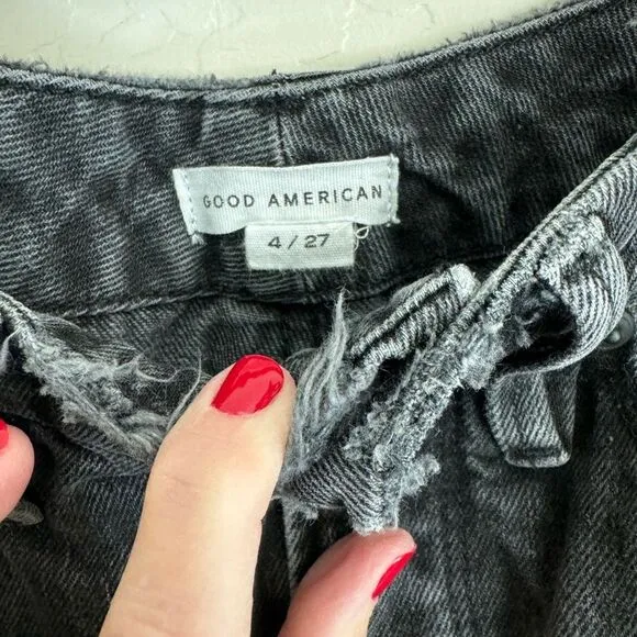 Good American GOOD HERITAGE Icon Straight Black size 4 27