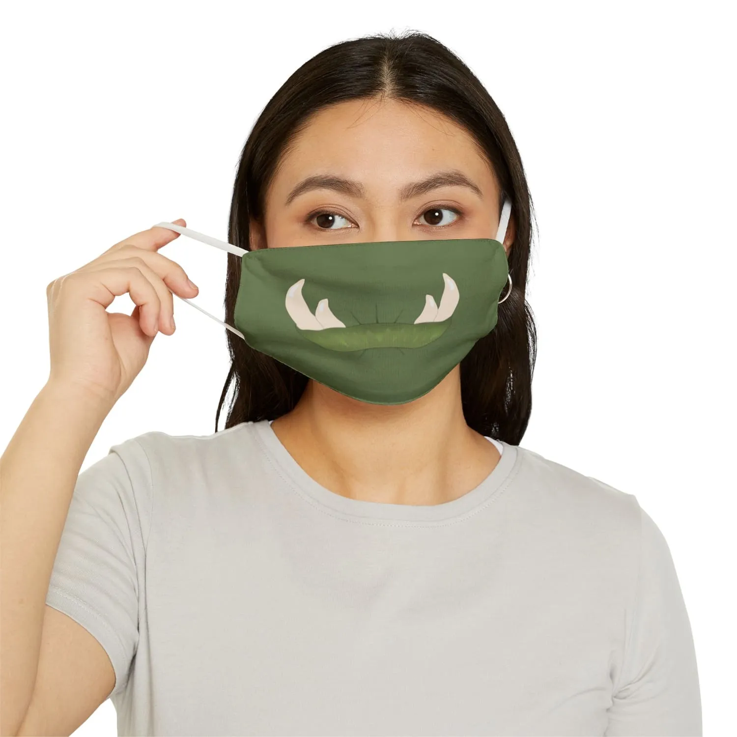 Green Orc Mouth Snug-Fit Fabric Face Mask