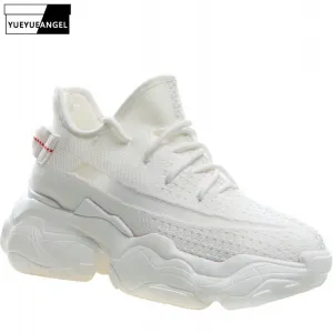 Harajuku Thick-Bottom White Casual Shoes Women 2019 Summer Platform Chunky Sneakers  Footwear Luxury Trainers Plus Size 41