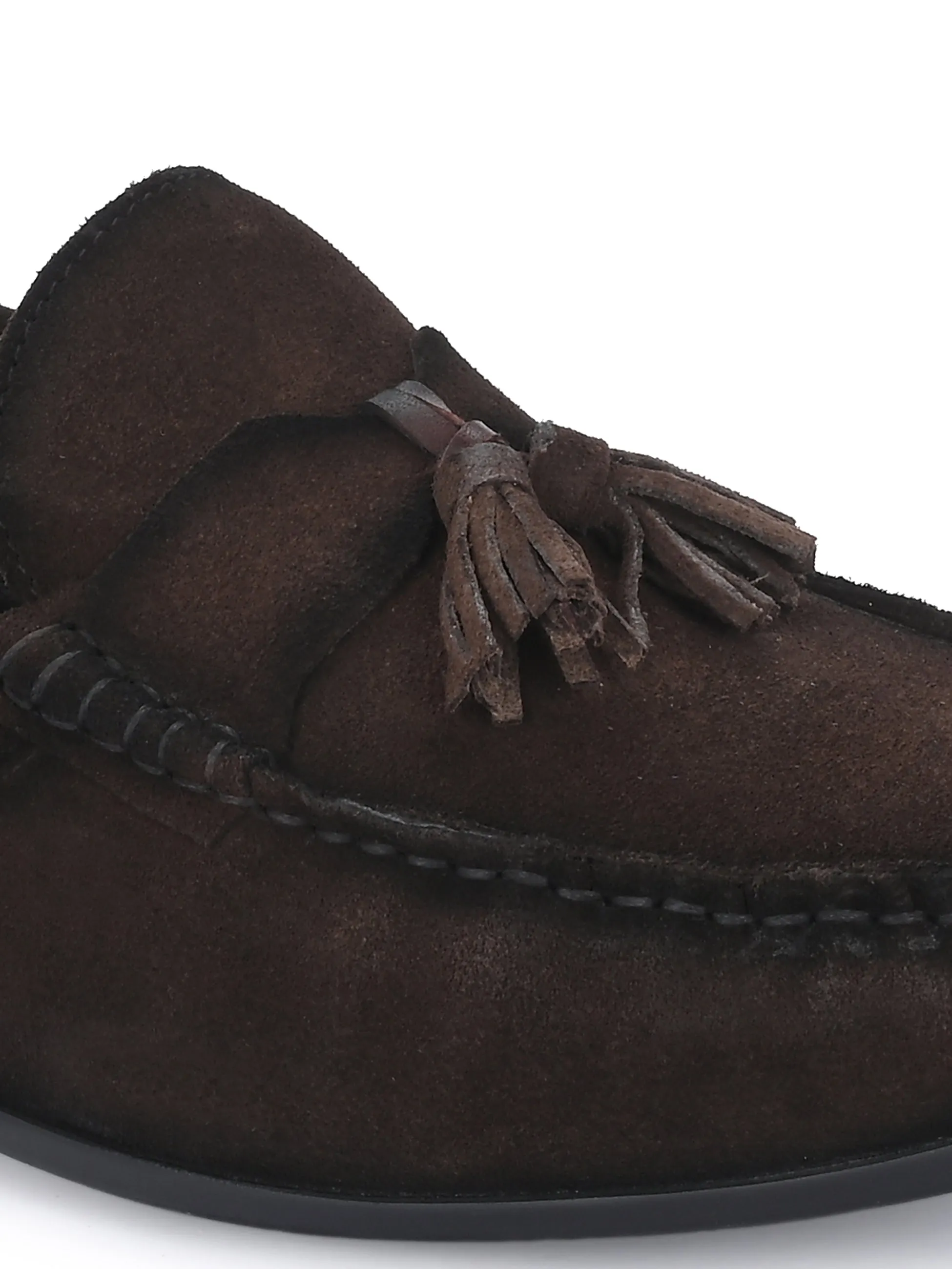 HITZ Men's Brown Leather Casual Loafers