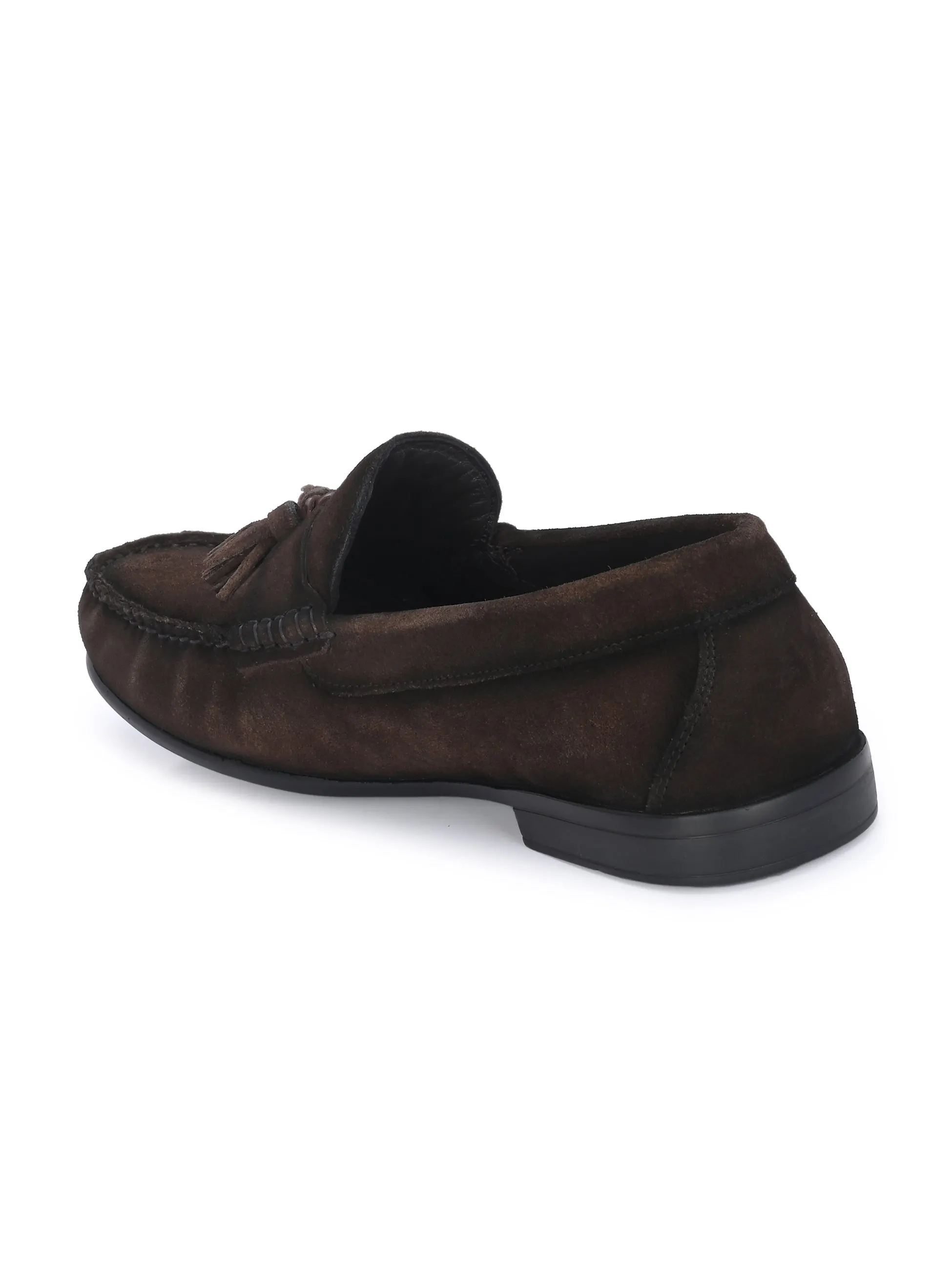 HITZ Men's Brown Leather Casual Loafers