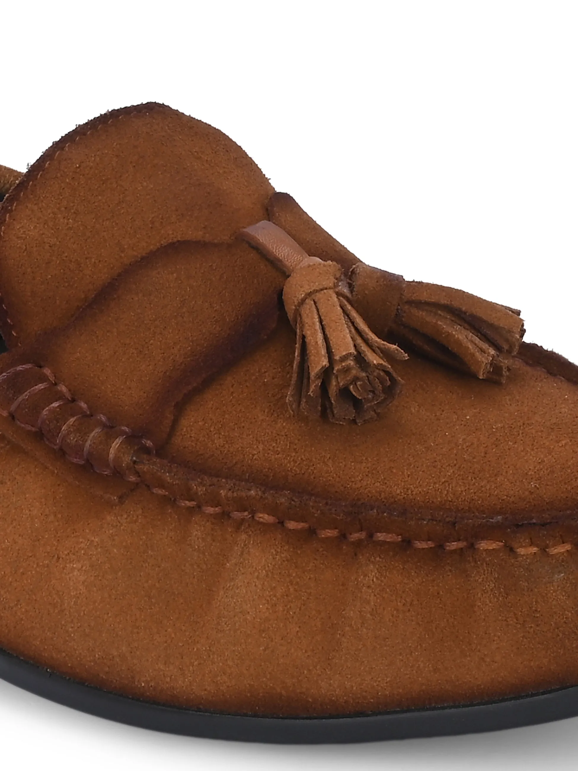 HITZ Men's Tan Leather Casual Loafers