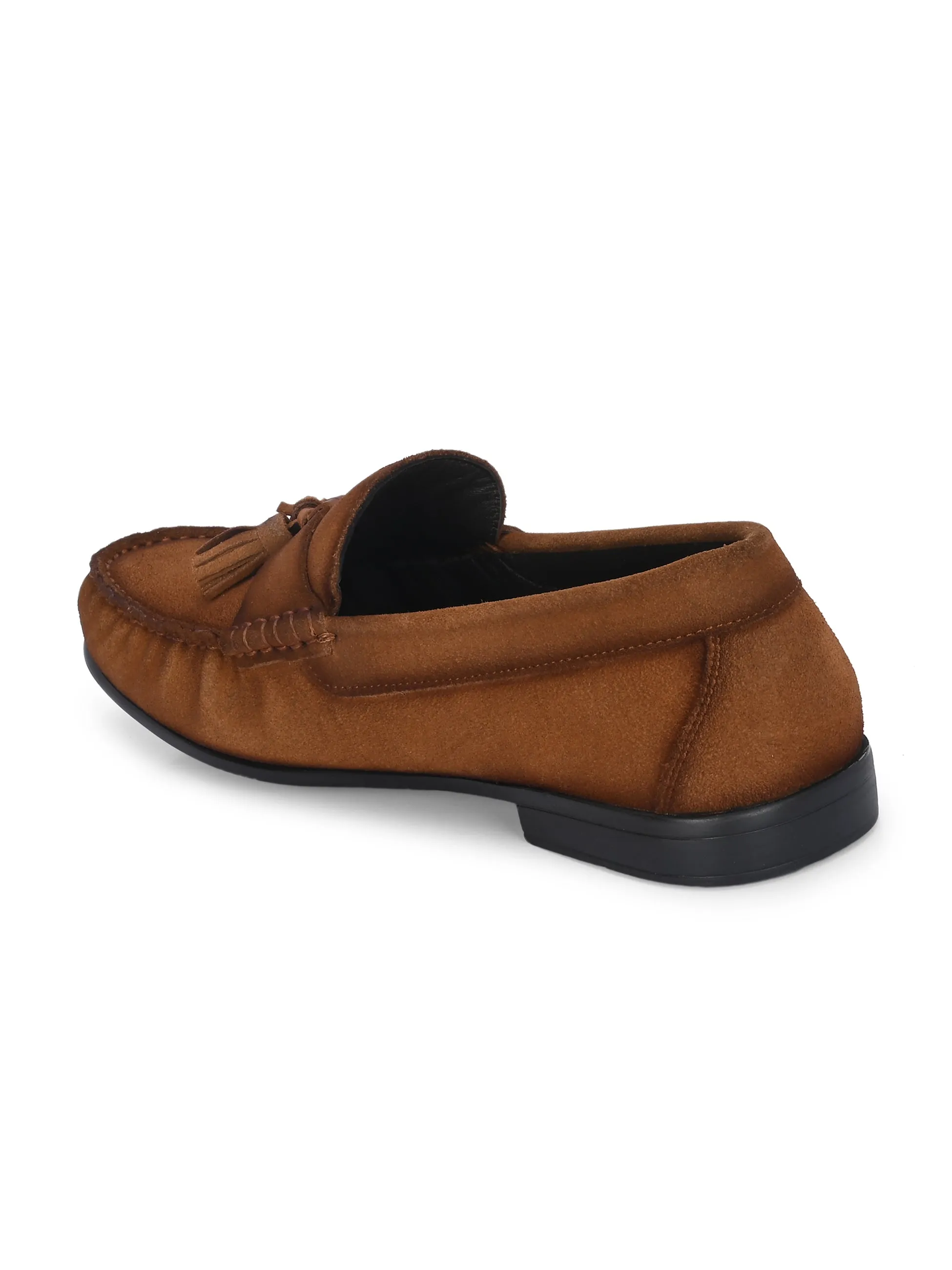 HITZ Men's Tan Leather Casual Loafers