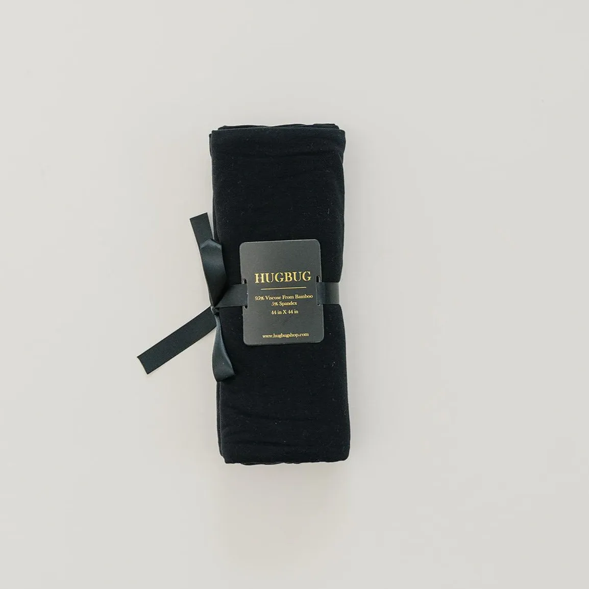 HUGBUG Bamboo Black Swaddle | Hat Set