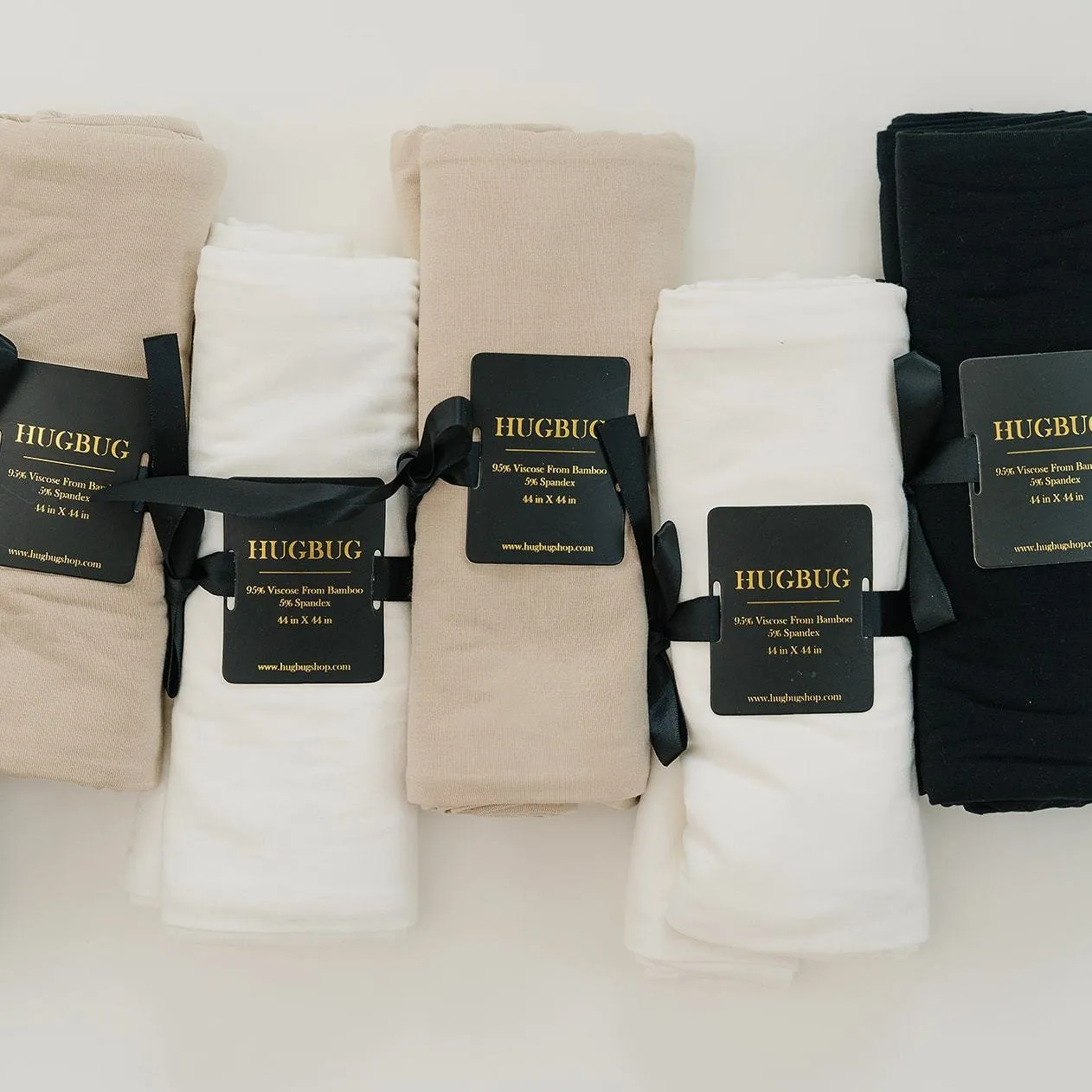 HUGBUG Bamboo Black Swaddle | Hat Set