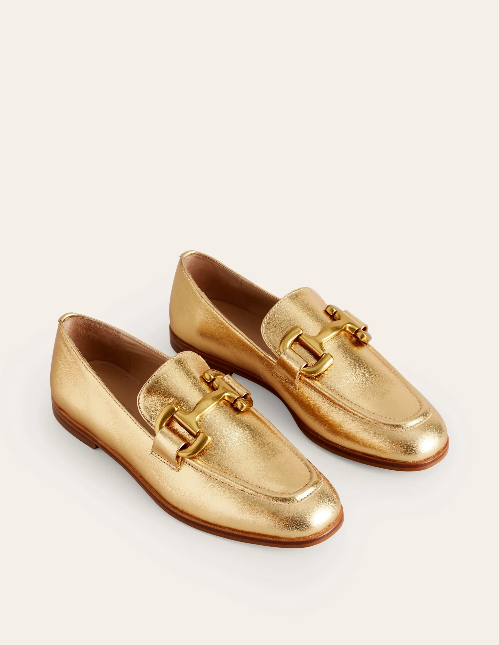 Iris Loafer mit Trensendetail-Gold Leder