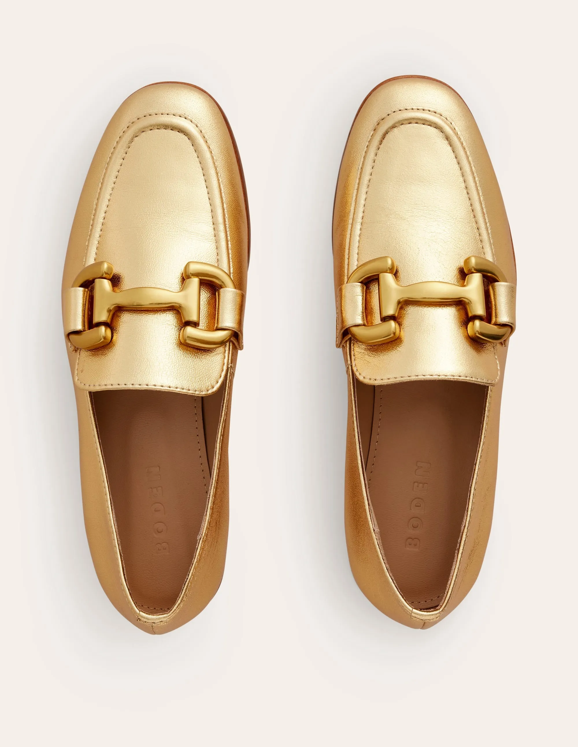 Iris Loafer mit Trensendetail-Gold Leder