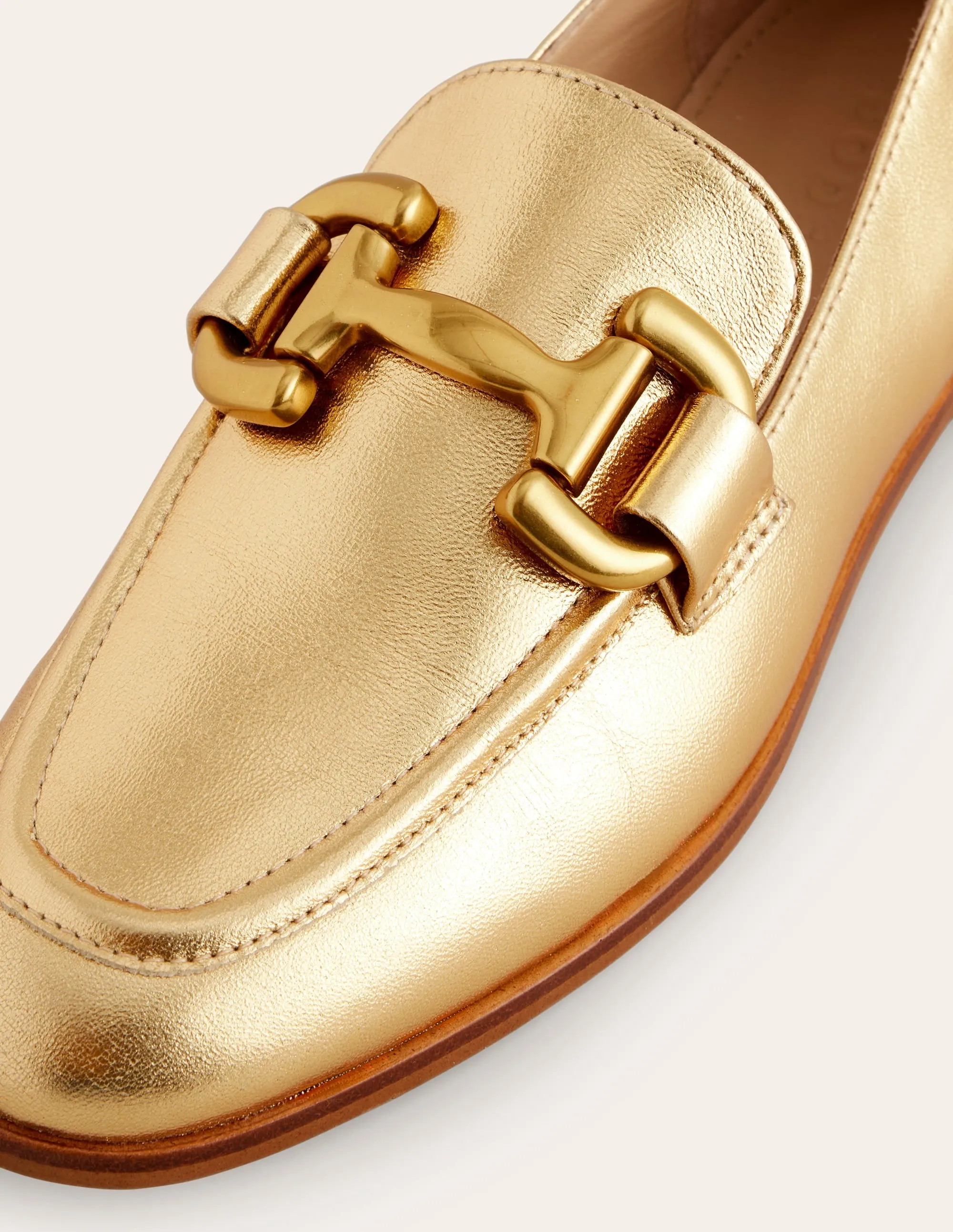 Iris Loafer mit Trensendetail-Gold Leder