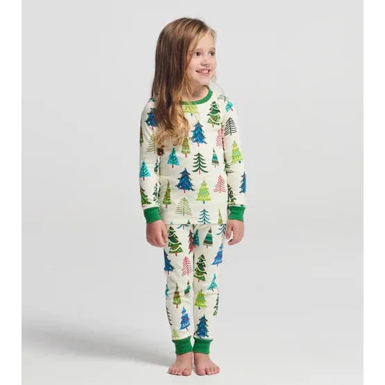Little Blue House Pajama Set - Christmas Trees