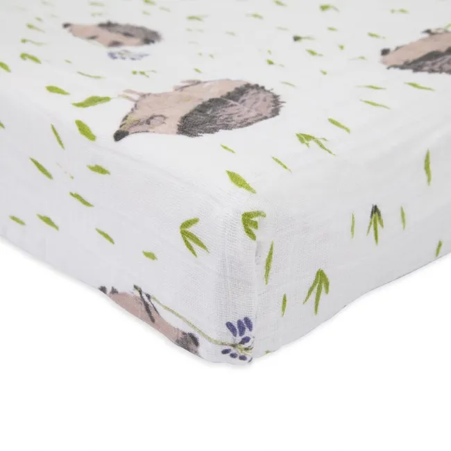 Little Unicorn Cotton Muslin Changing Pad Cover - Hedgehog