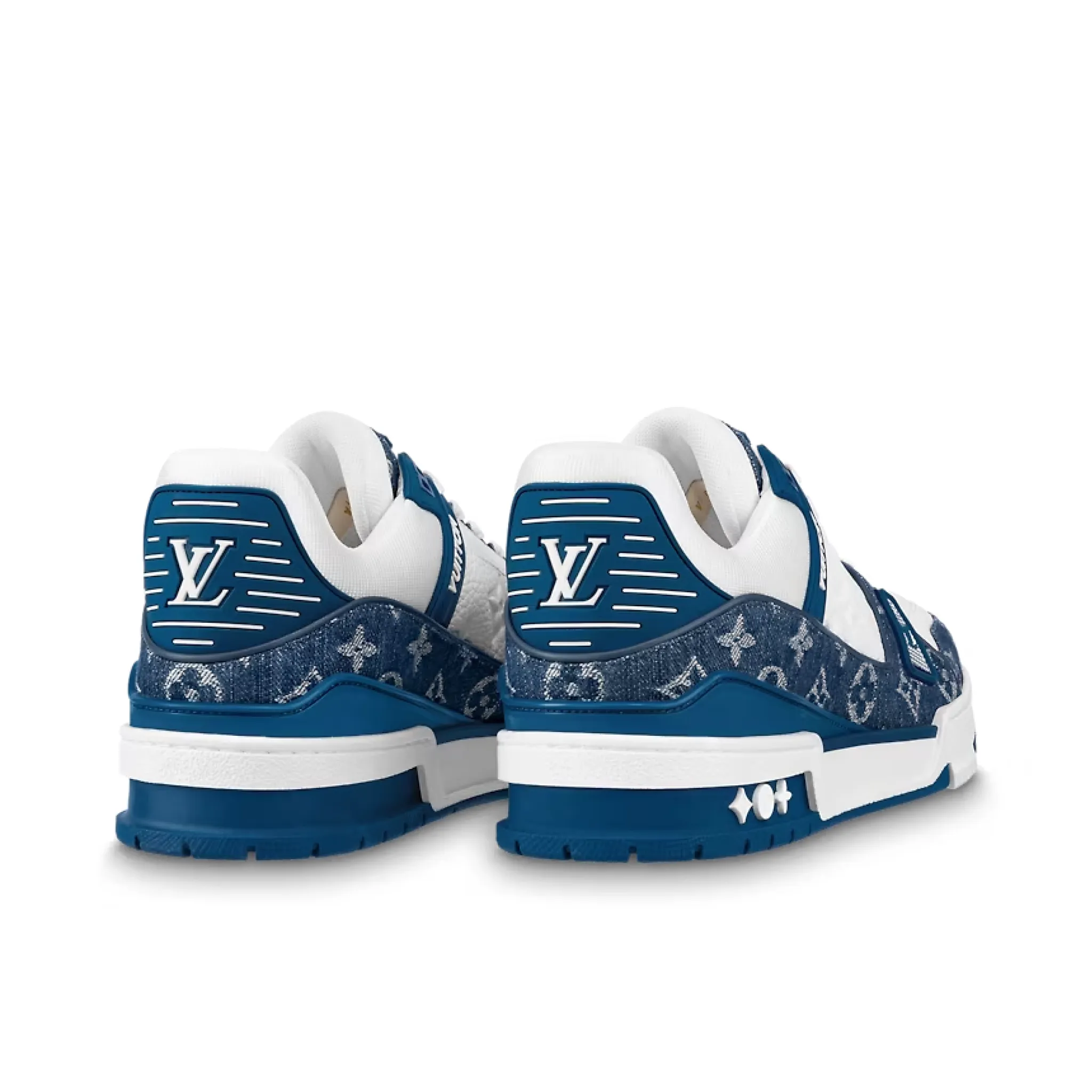 Louis Vuitton LV Trainer Monogram Denim White Blue