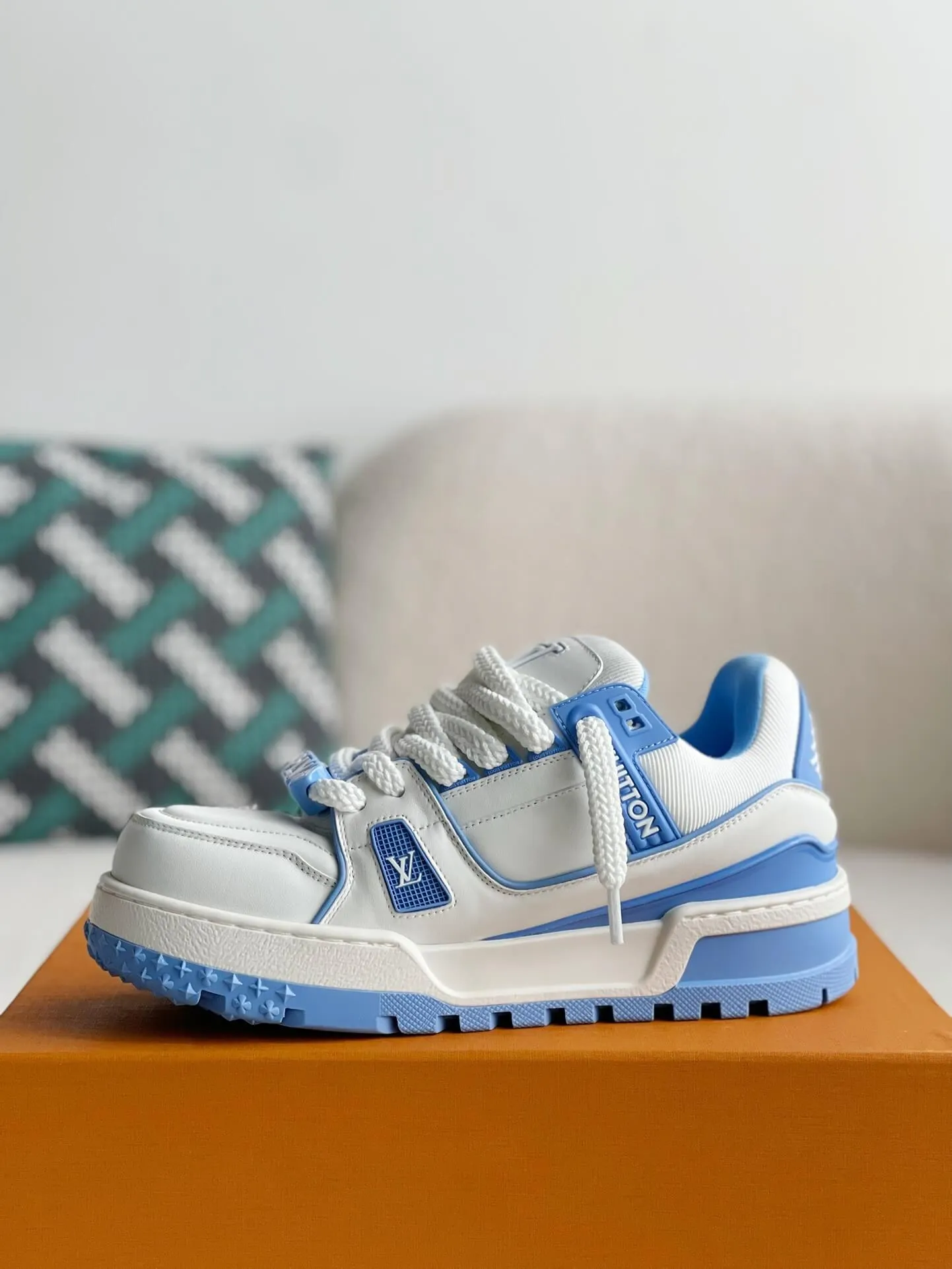 Louis Vuitton LV Trainer White Blue Maxi Sneaker