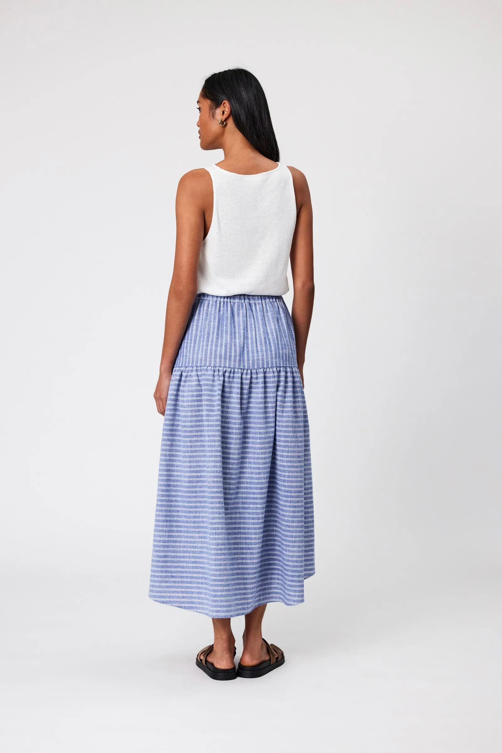 Madrid Skirt - Denim Stripe
