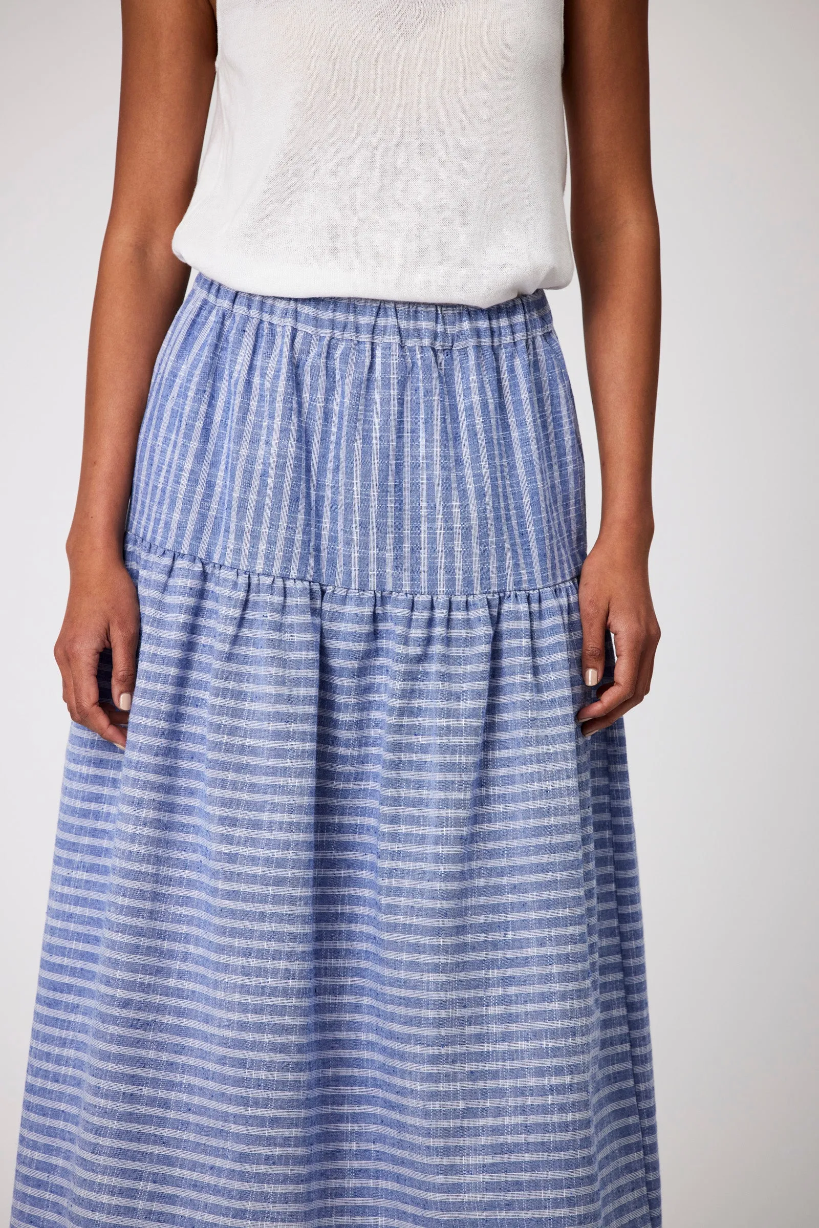 Madrid Skirt - Denim Stripe