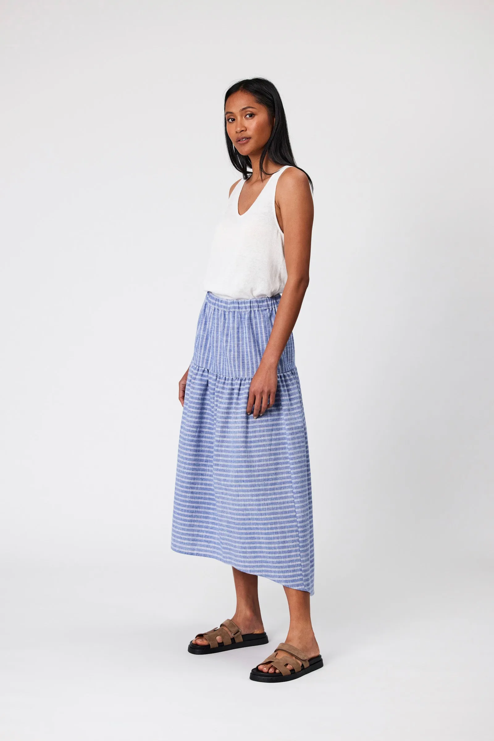 Madrid Skirt - Denim Stripe
