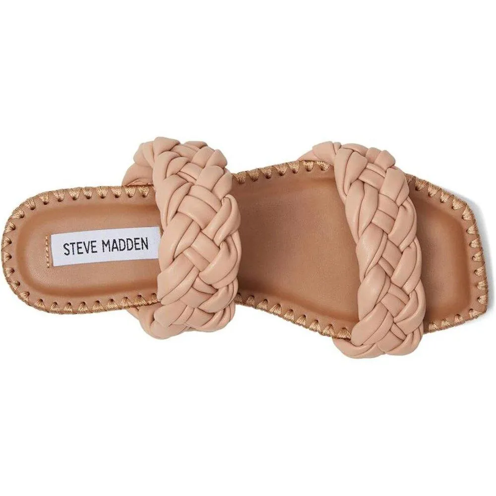 Magnitude Nude Braided Flat Slide Sandals