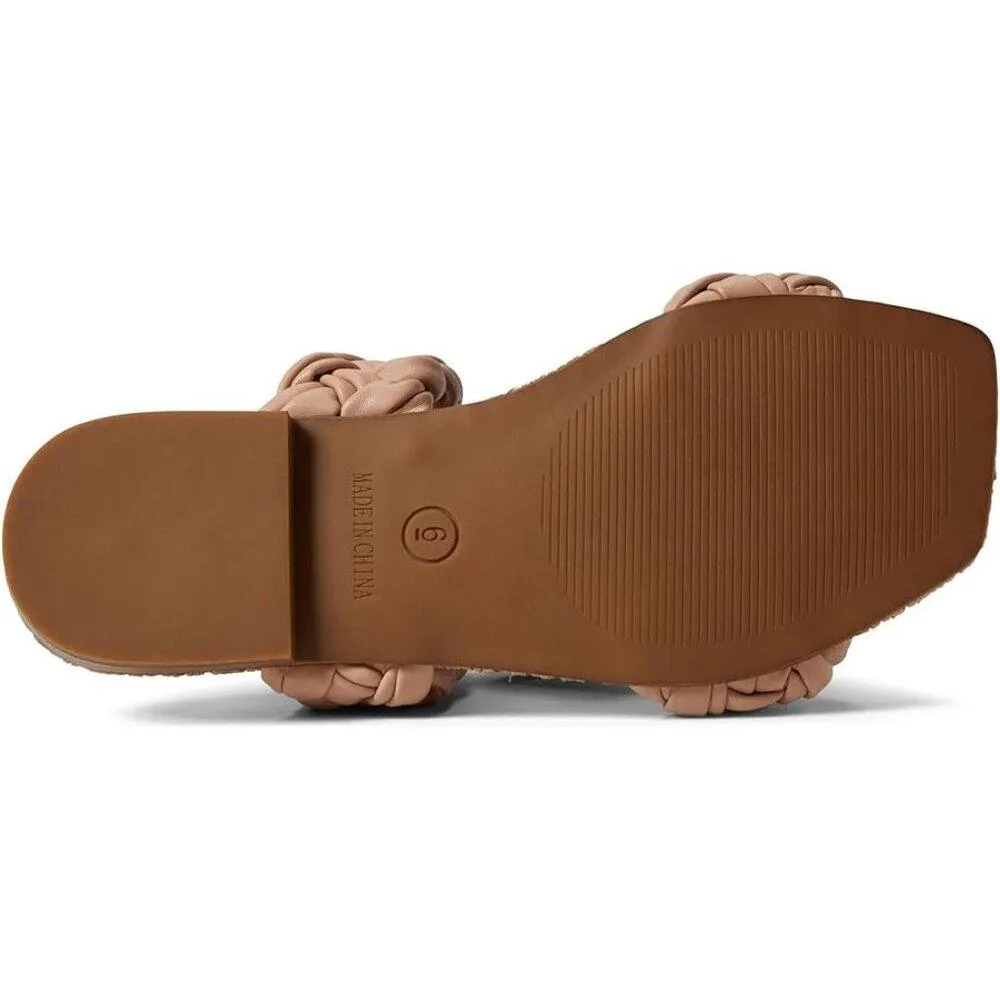 Magnitude Nude Braided Flat Slide Sandals