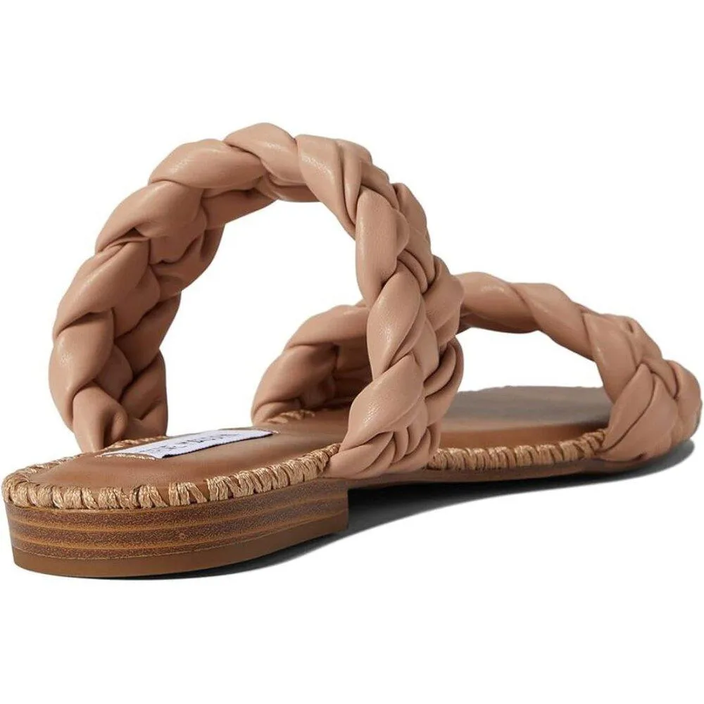 Magnitude Nude Braided Flat Slide Sandals