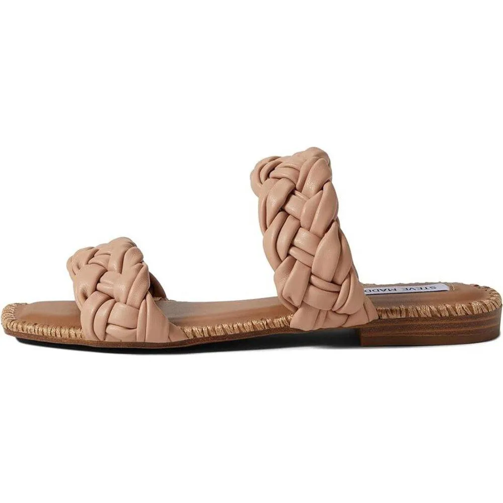 Magnitude Nude Braided Flat Slide Sandals