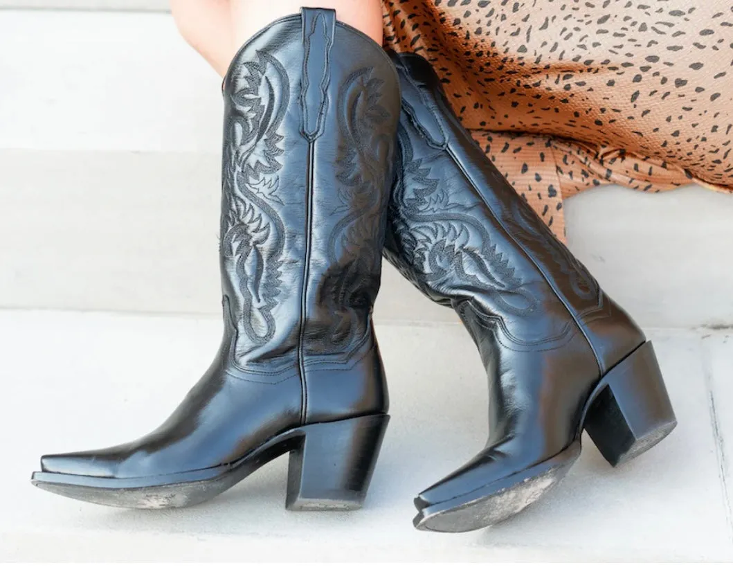 Maria Black Leather Boot by Dan Post
