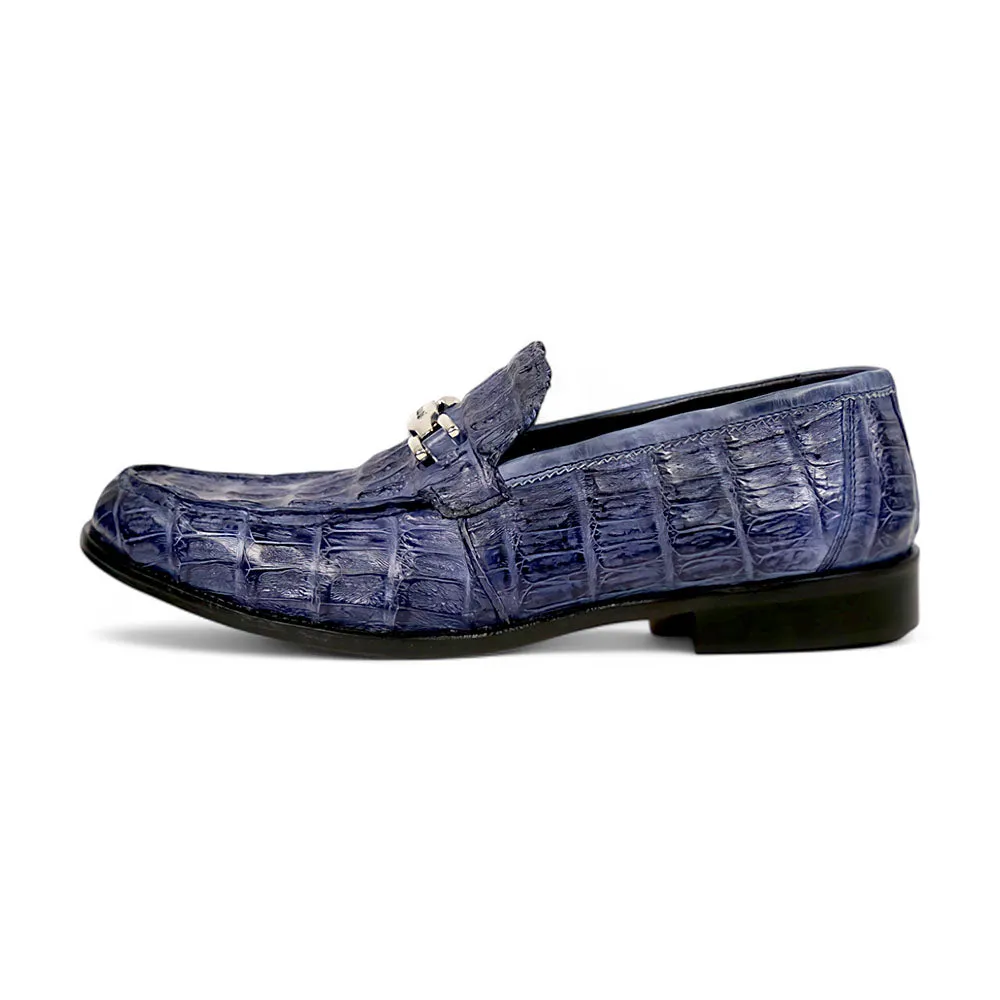 Mauri Chapel 1028/3 Wonder Blue Pepper Hornback Bit Loafers