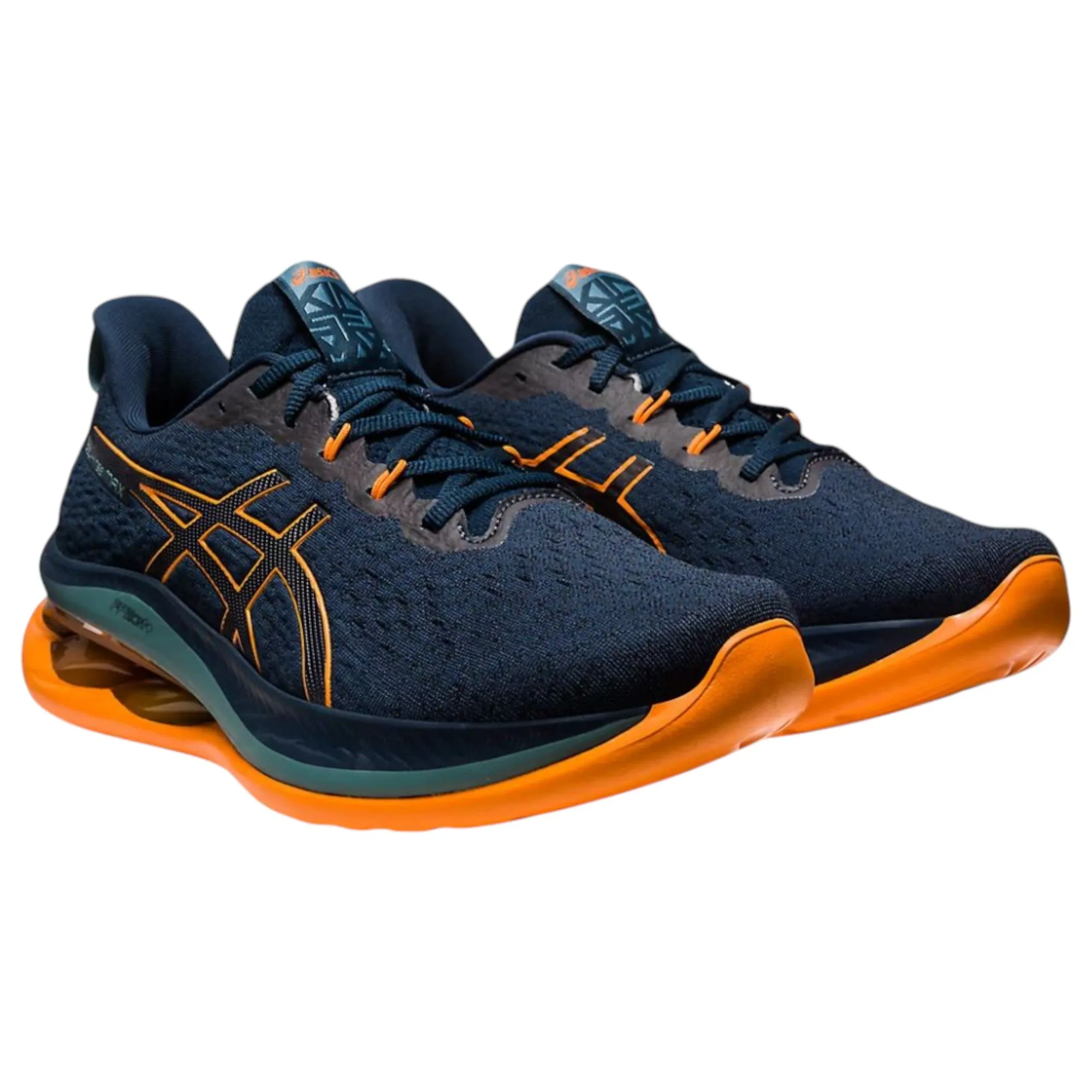 Mens Asics Gel-Kinsei Max French Blue/ Bright Orange Athletic Running Shoes