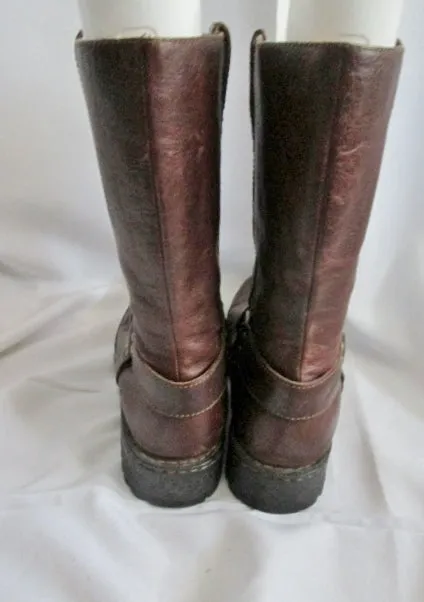 Mens BORN Moto LEATHER Harness RIDING Biker BOOT BROWN 11 Industrial