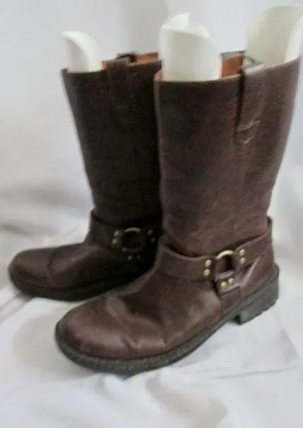 Mens BORN Moto LEATHER Harness RIDING Biker BOOT BROWN 11 Industrial