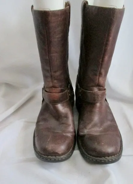Mens BORN Moto LEATHER Harness RIDING Biker BOOT BROWN 11 Industrial