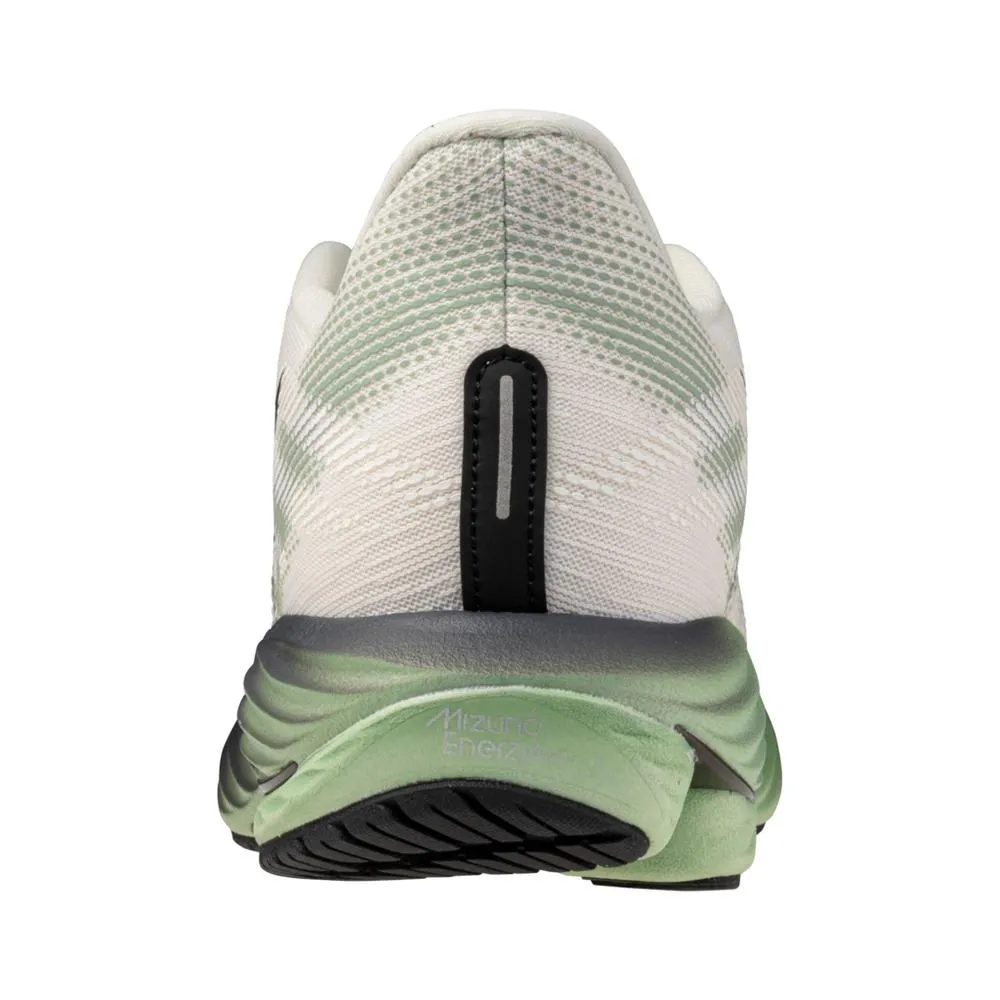 Men's Mizuno Wave Rider 28 Running Shoe in Snow White Frosty Green