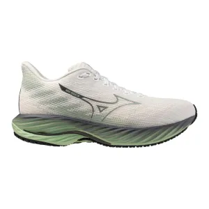 Men's Mizuno Wave Rider 28 Running Shoe in Snow White Frosty Green