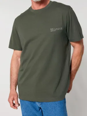 Men's Organic Cotton Relaxed Fit T-shirt | Pine Green Khaki