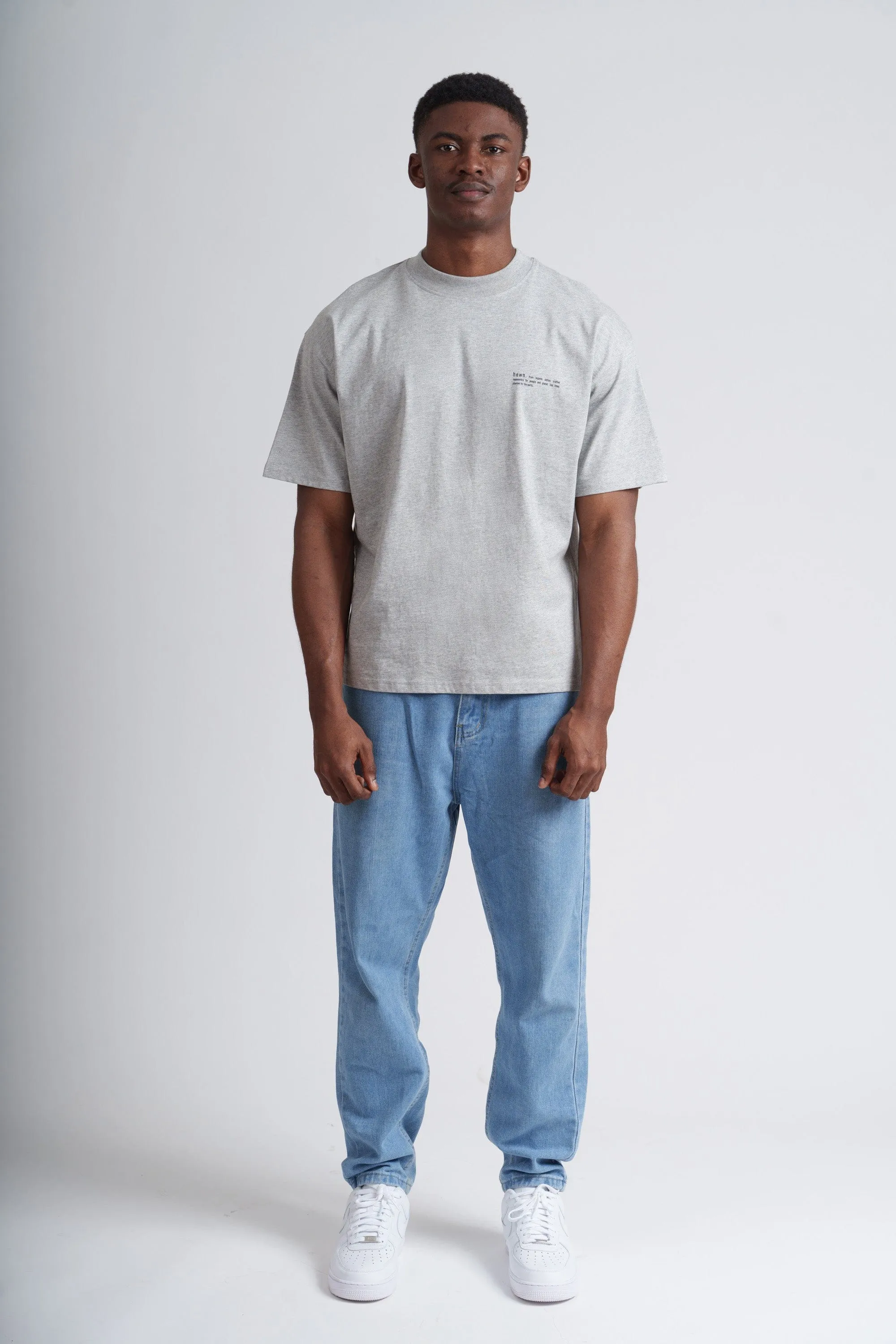 Men's Organic Cotton Signature Oversized T-Shirt | Rock Grey Marl