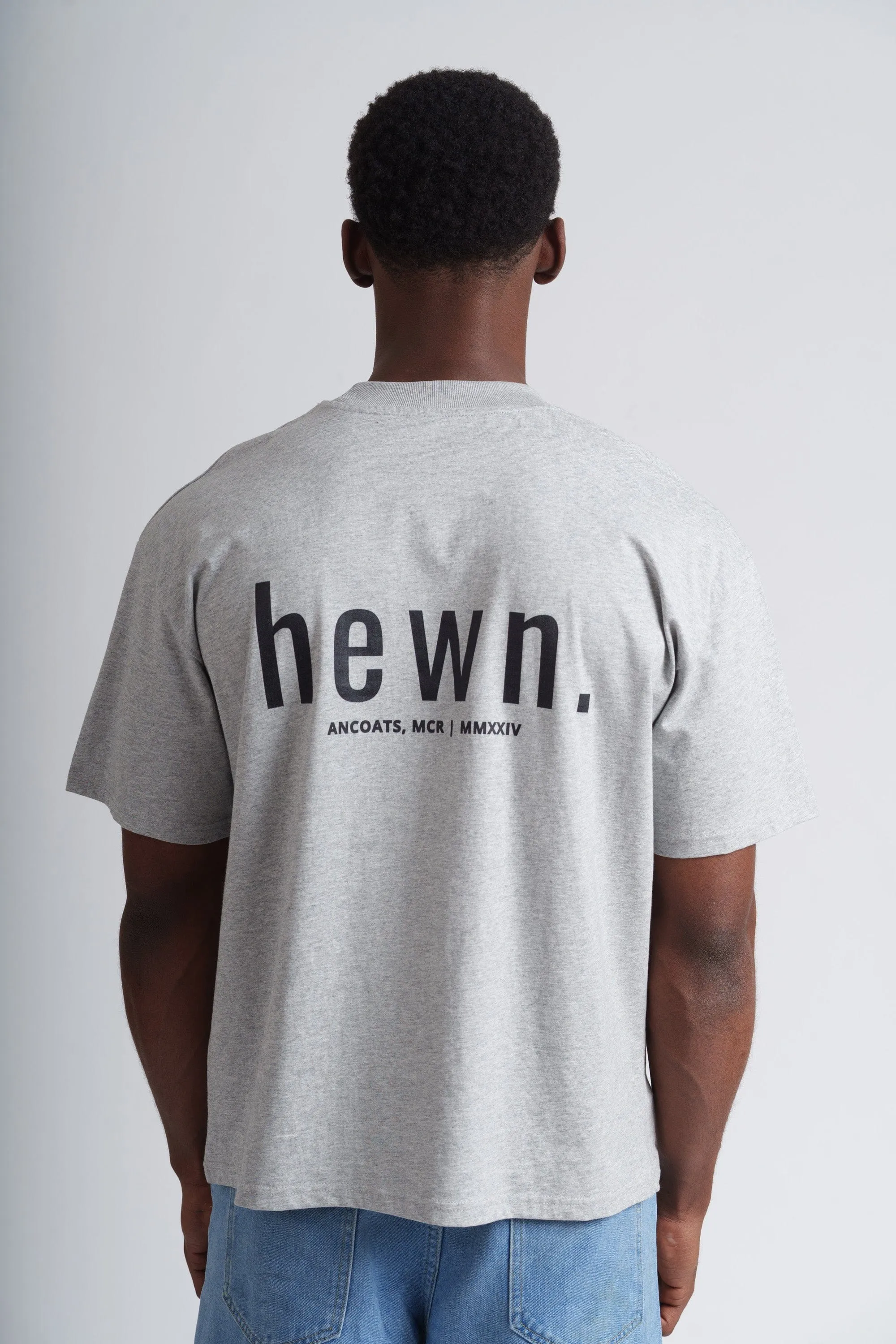 Men's Organic Cotton Signature Oversized T-Shirt | Rock Grey Marl