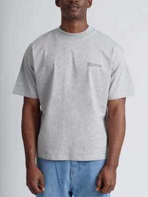 Men's Organic Cotton Signature Oversized T-Shirt | Rock Grey Marl