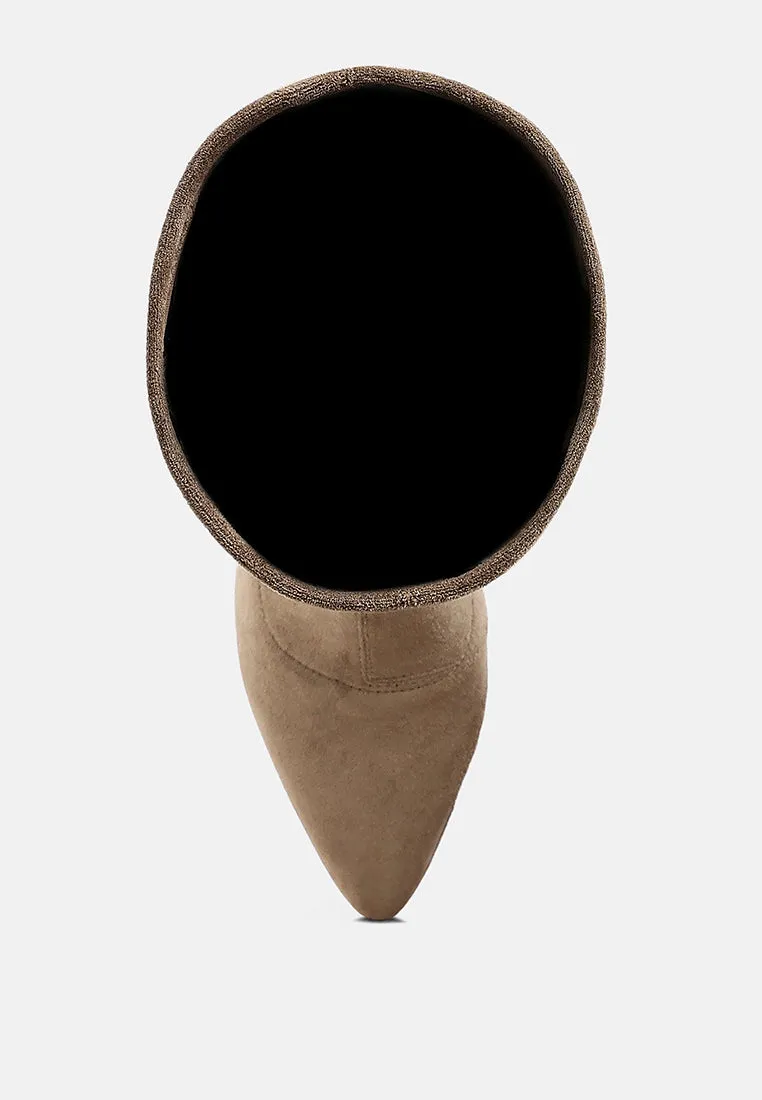 Microfiber Wedge Heel Boots By RAG
