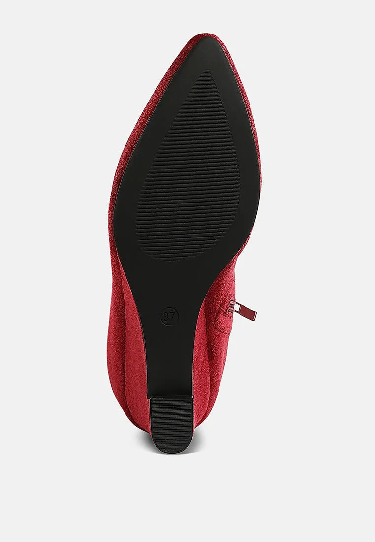 Microfiber Wedge Heel Boots By RAG