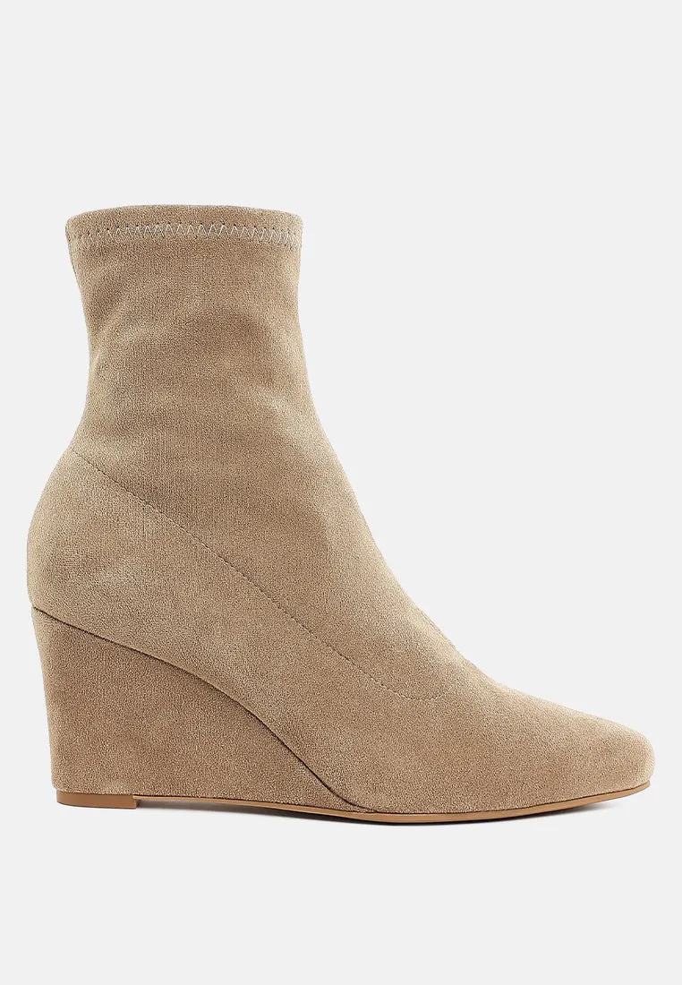 Microfiber Wedge Sock Boots By RUW